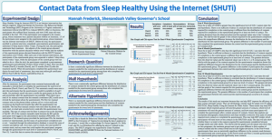 UVA Sleep Study Research by H. Frederick, SVGS Class of 2016